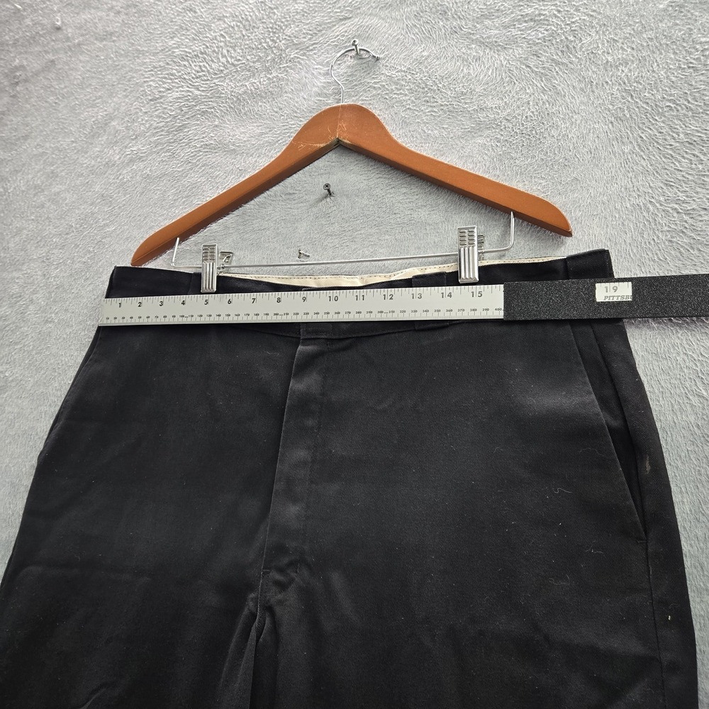 Dickies Men Pants 38X32 Black Chino Twill Work Pants Button 32" Inseam Logo - Picture 6 of 12